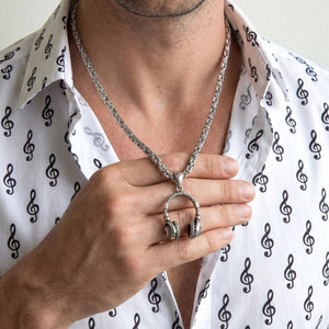 silver jewelry headphones