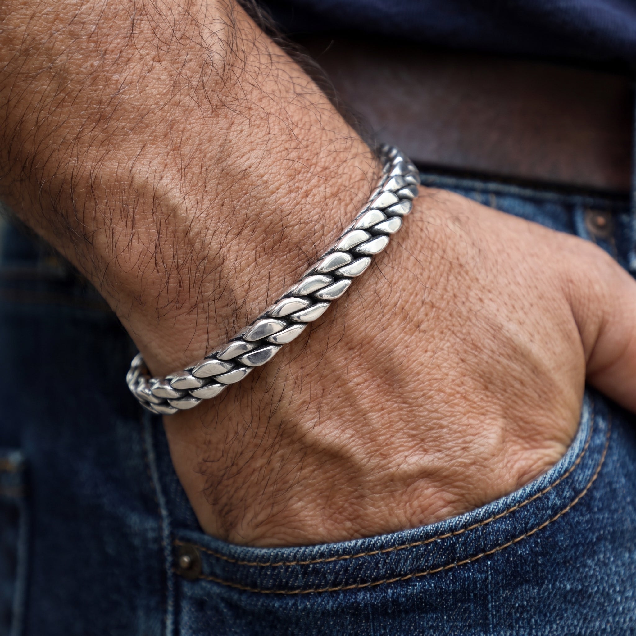 Men's sterling silver 925 heavy cuff 