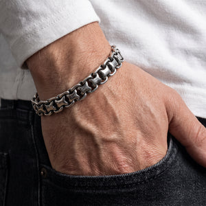 Men silver 925 thin bracelet 10mm