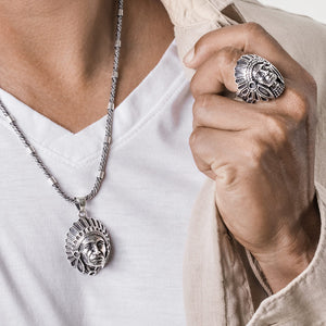 Indian Chief ring and pendant