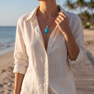 turquoise stones 925 silver pendant 