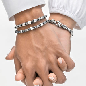 matching couple bracelets silver