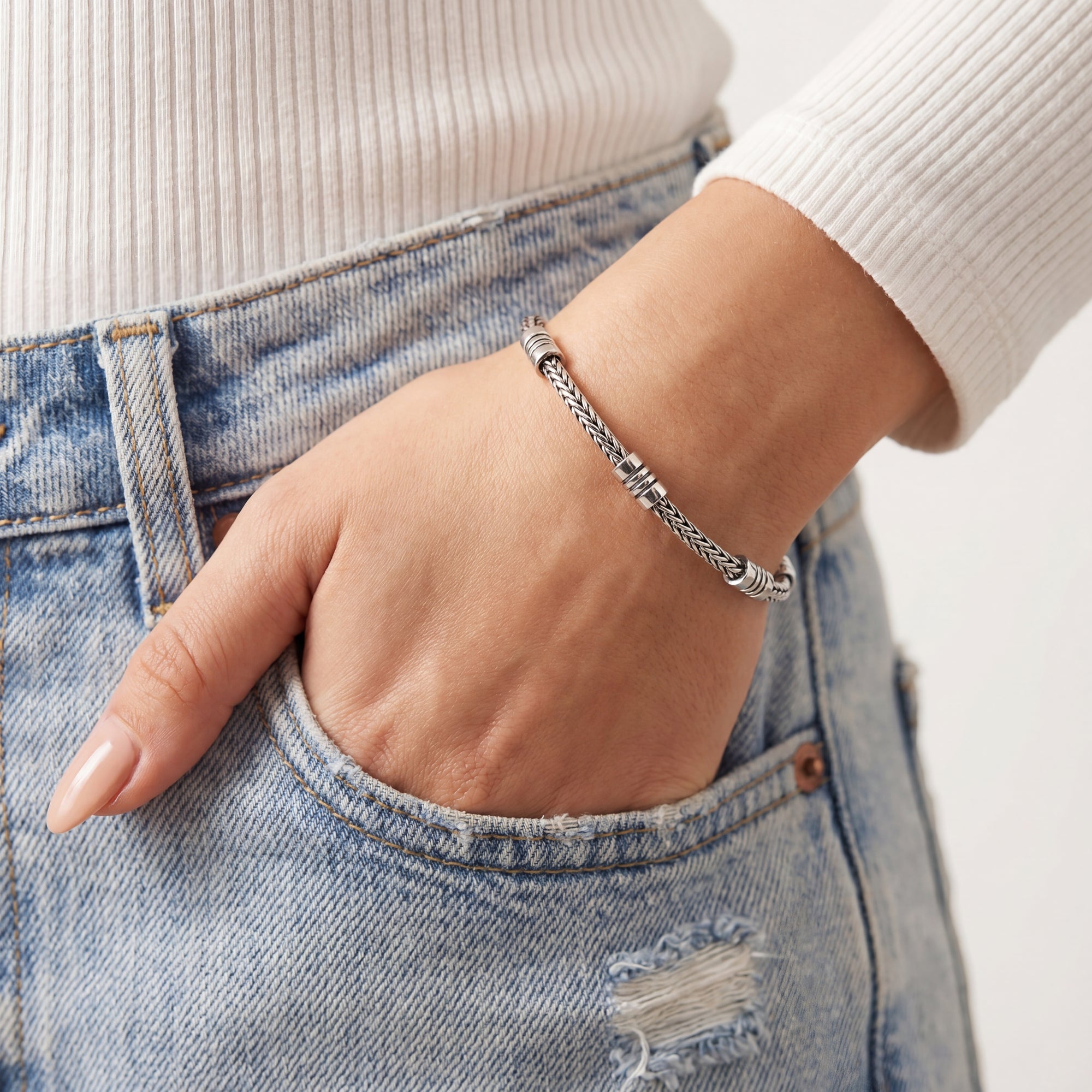 Women Italian 925 Sterling Silver Bracelet 