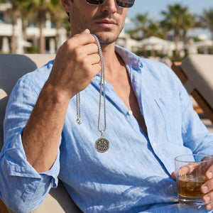 world peace silver pendant necklace