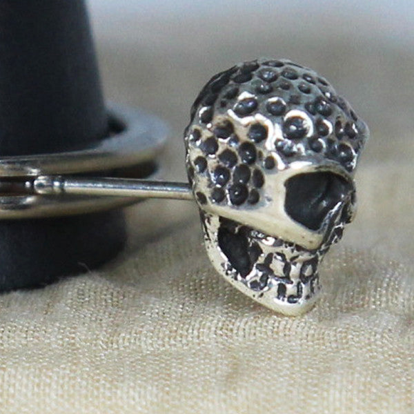 high quality silver skull earrings