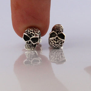high quality silver skull earrings