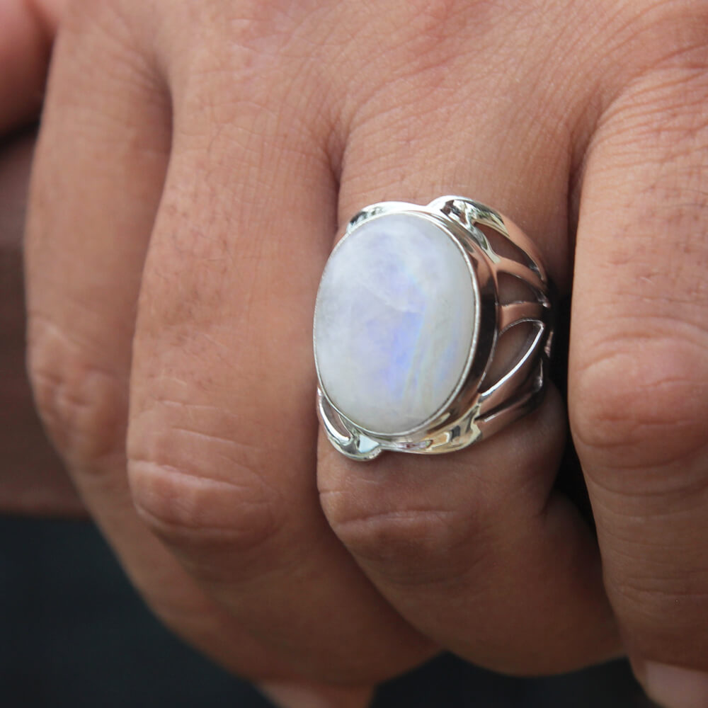 moonstone silver ring