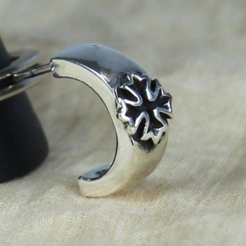 cross sterling silver earrings