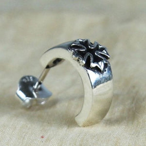 cross sterling silver earrings