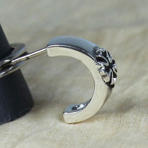 cross sterling silver earrings
