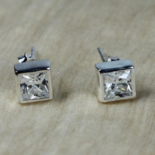 square earrings silver high quality jewelry fashion for mother girlfriend grandmother elegant