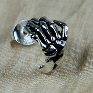 skeleton hand punk earrings high quality silver vy jewelry for women girls gift