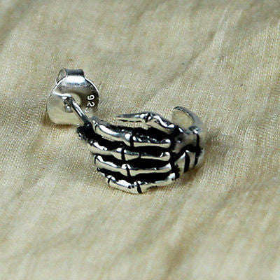 skeleton hand punk earrings high quality silver vy jewelry for women girls gift