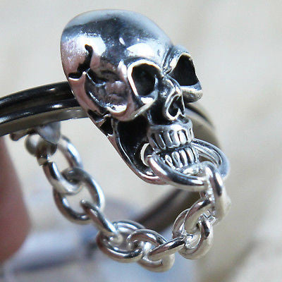 cool punk skull chain earrings design women high quality silver