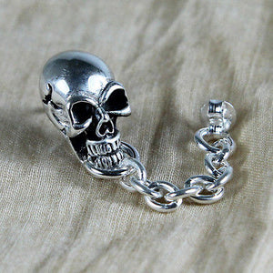 cool punk skull earrings design women high quality silver