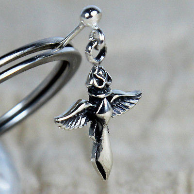 high quality silver cross with wings earrings vy jewelry for women