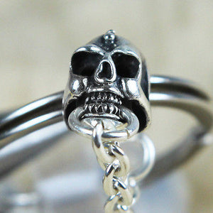 silver skull with chain high quality vy jewelry for her gift girlfriend punk biker rock cool