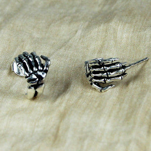 skeleton hand punk earrings high quality silver vy jewelry for women girls gift