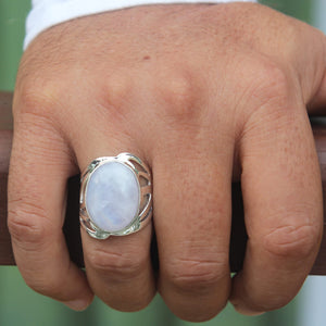 moonstone silver ring