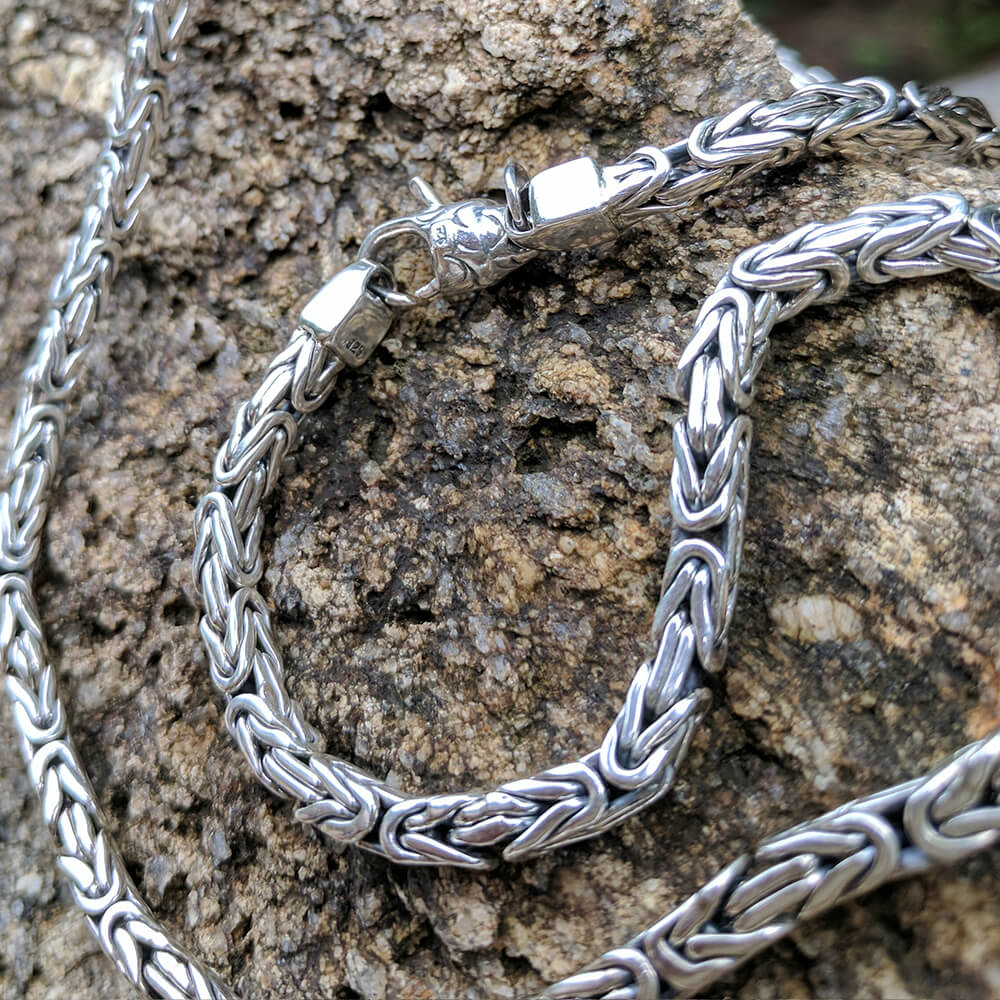 silver men necklace