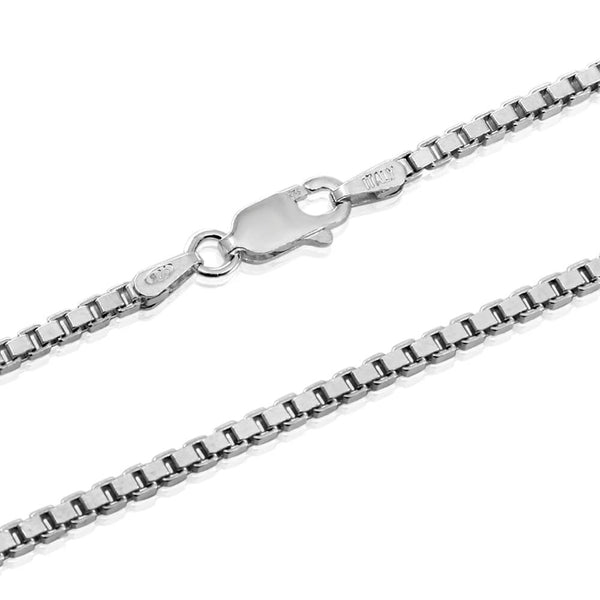 Italian 925 Silver 2mm Box Chain Necklace for Men & Women - VY Jewelry