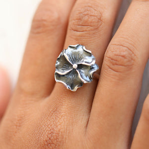 Silver Flower Ring