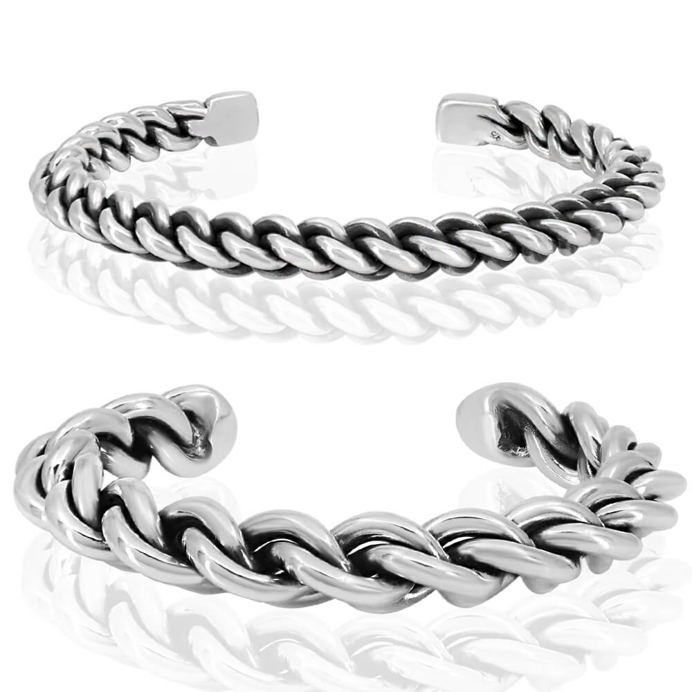 Men silver cuff bracelets