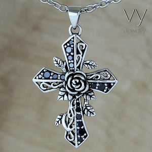 Rose Cross Pendant