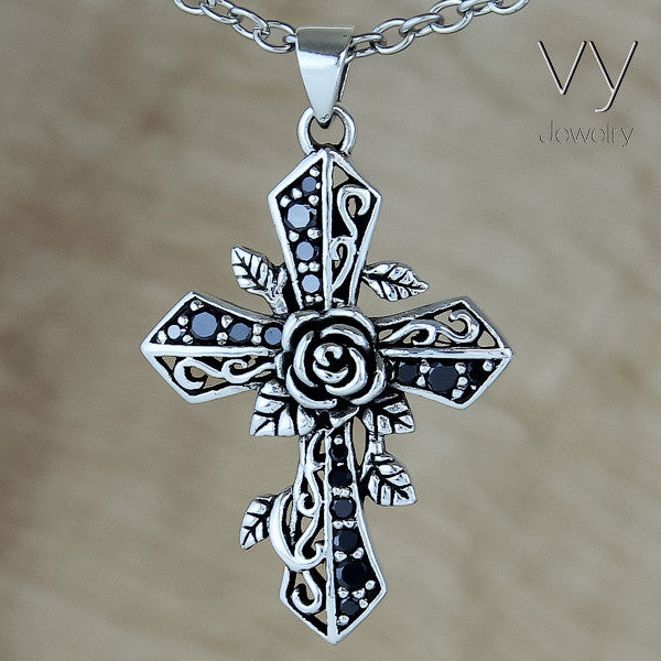 Rose Cross Pendant