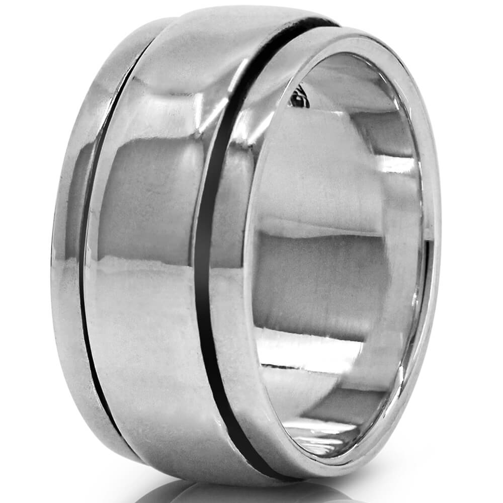 Plain Silver Ring for Men - Solid 925 Sterling, Size 7 to 14 - VY Jewelry