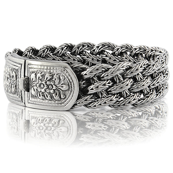Mens braided silver bracelet store