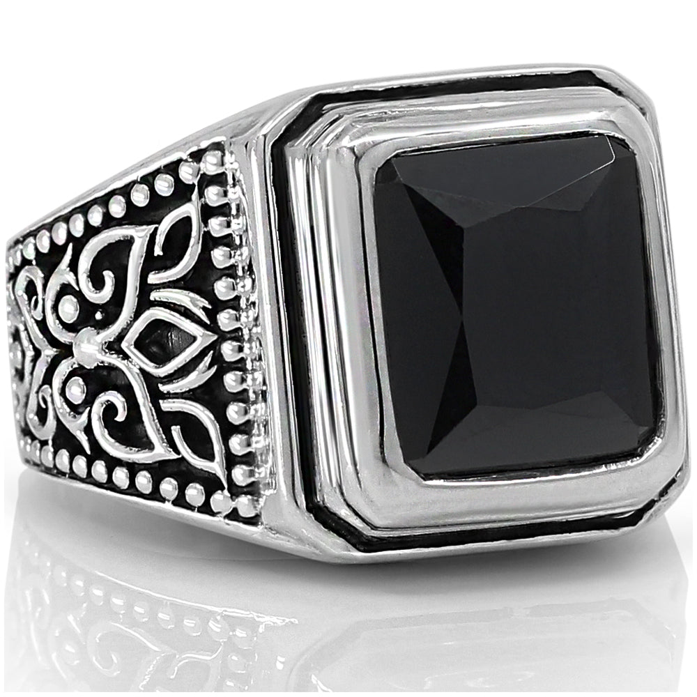 mens onyx signet ring	