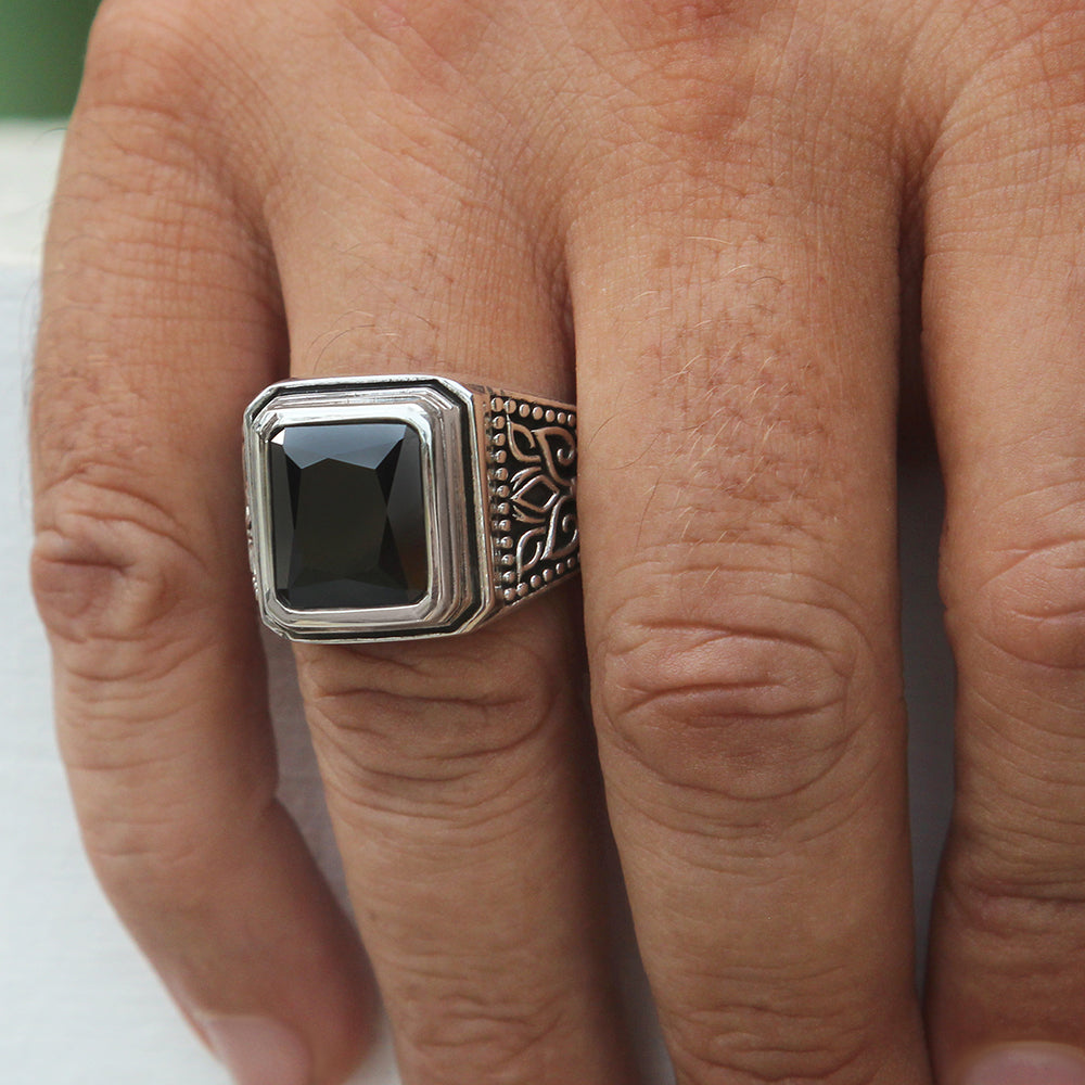 onyx men ring