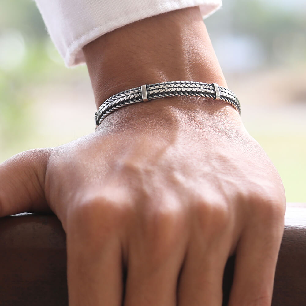 men silver bracelet