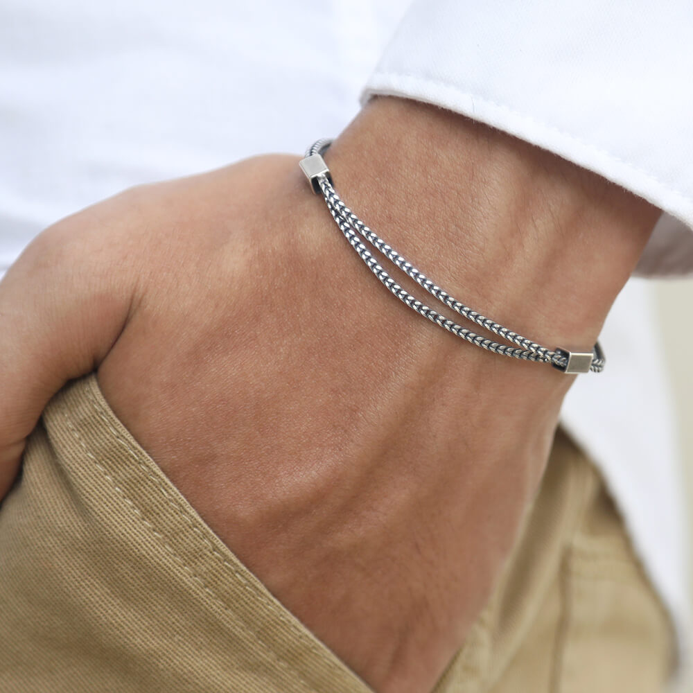 men silver bracelet