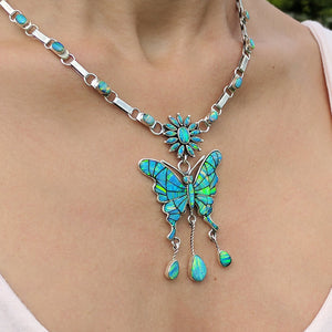 Blue Butterfly Necklace