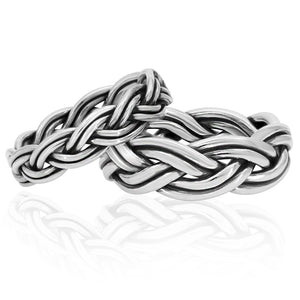 braided silver rings