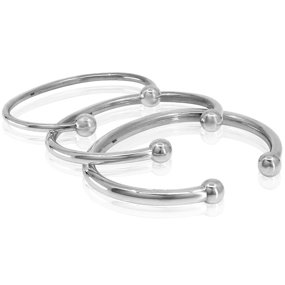Silver bangles for men women children