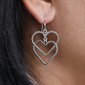 silver heart earrings