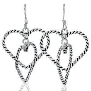 silver heart earrings
