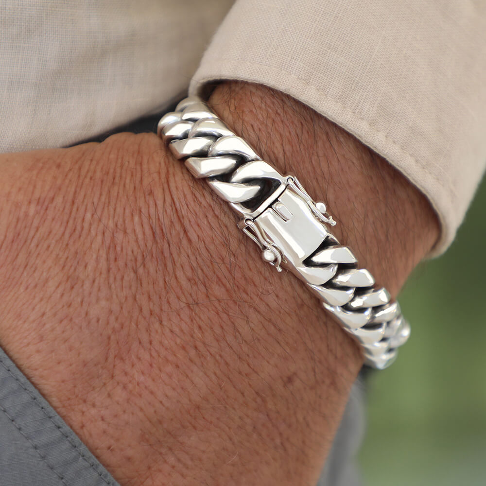Solid 925 Sterling Silver Thick Men Bracelet 12 20 MM VY Jewelry solid-925-sterling-silver-thick-men-bracelet-12-20-mm-vy-jewelry