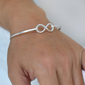 infinity silver bangle