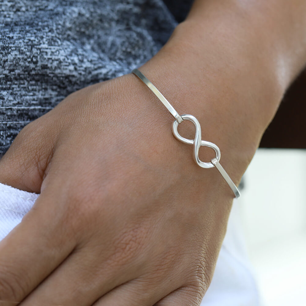 infinity silver bangle