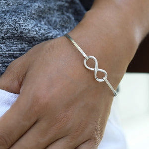 infinity silver bangle