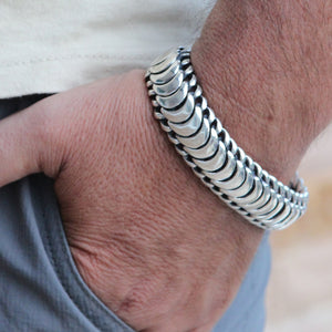 sterling silver mens bracelet