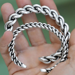 Men silver cuff bracelet