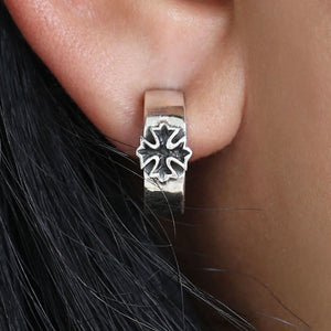 cross sterling silver earrings