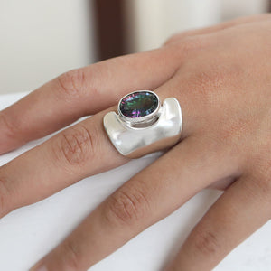 Rainbow Quartz ring