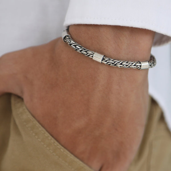 Italian Silver Bracelet for Men 925 Italy Size to 10 in VY