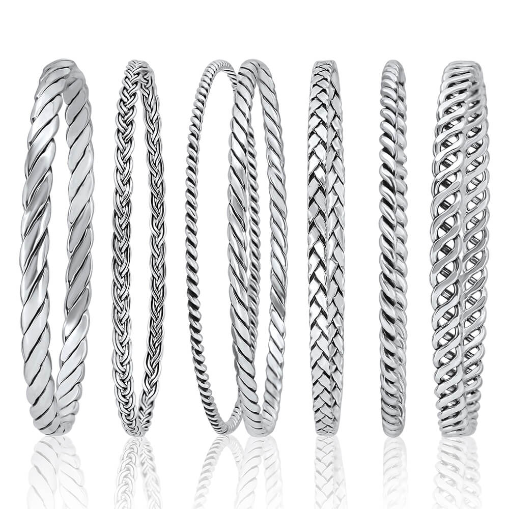 women silver bangles